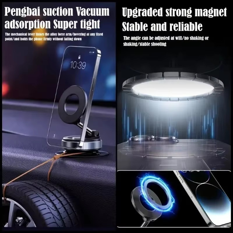 BULIAN Magnetischer Autotelefonhalter, multifunktional und faltbar, Farbe: Schwarz - Bild 3