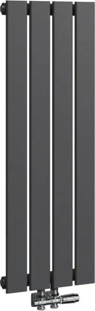 Emke Paneelheizkörper einlagig vertikal in Schwarz mit Mittelanschluss, B/H: 30 x 90 cm, 403W - Bild 1