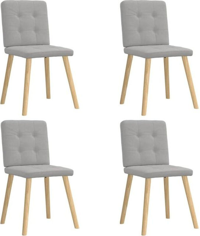 4er Set Esszimmerstühle Vidaxl in Wolkengrau aus Stoff im skandinavischen Design - Bild 1