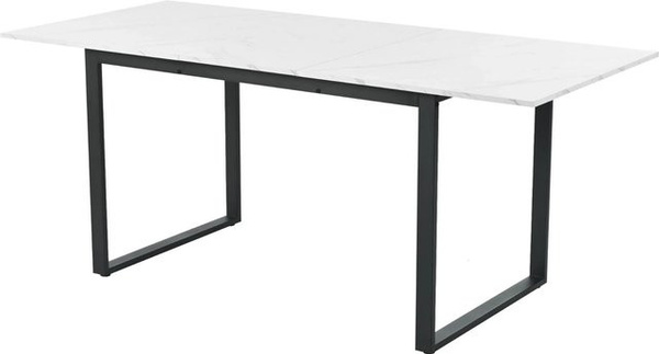 okwish Esstisch Teleskoptisch aus MDF in Marmoroptik ausziehbar Weiß B: 180 cm, T: 80 cm, H: 75 cm