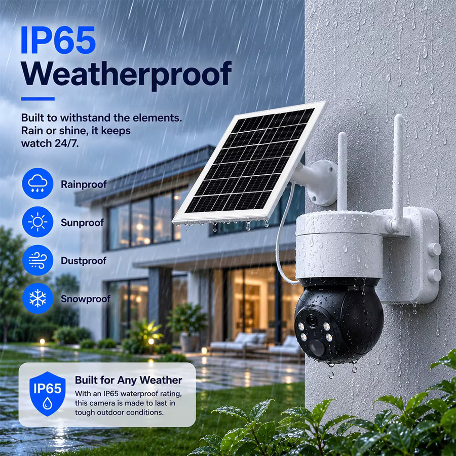 Tuya SmartLife Solar IP Kamera mit 3MP Auflösung, WIFI, IP65 wasserdicht, Vollfarb-Nachtsicht und Human Tracking in Weiß - Bild 6