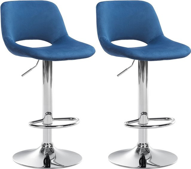 CLP 2er Set Barhocker Camden mit Samt-Bezug in modernem Design - Bild 1