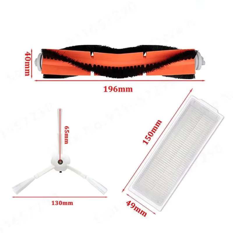 QIXIAO Zubehör-Set für Xiaomi Mi Robot Vacuum-Mop 2 Pro Lite MJST1SHW MJSTL in Multicolour mit Wischtuch, Hauptbürste, Seitenbürste und Hepa-Filter - Bild 2