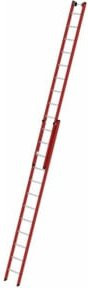 MUNK Kunststoff-Schiebe- und Seilzugleiter 2-teilig in Rot aus Aluminium und Glasfaser mit 12 Sprossen - Bild 1