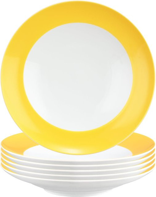 Seltmann Weiden Suppenteller Liberty Pure Colors Gelb 6er Set Durchmesser: 23,5 cm - Bild 1