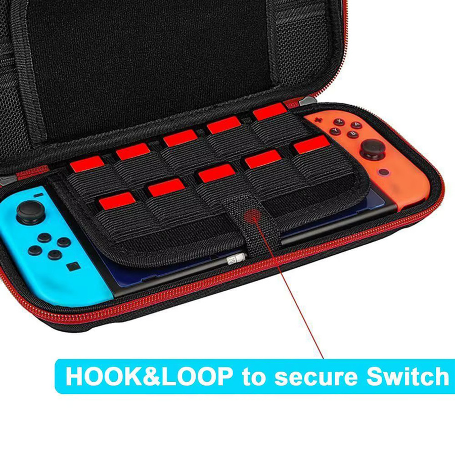 Nintendo Switch OLED Trageetasche in Blau mit Hartschale und Platz für 20 Spielepatronen - Bild 3