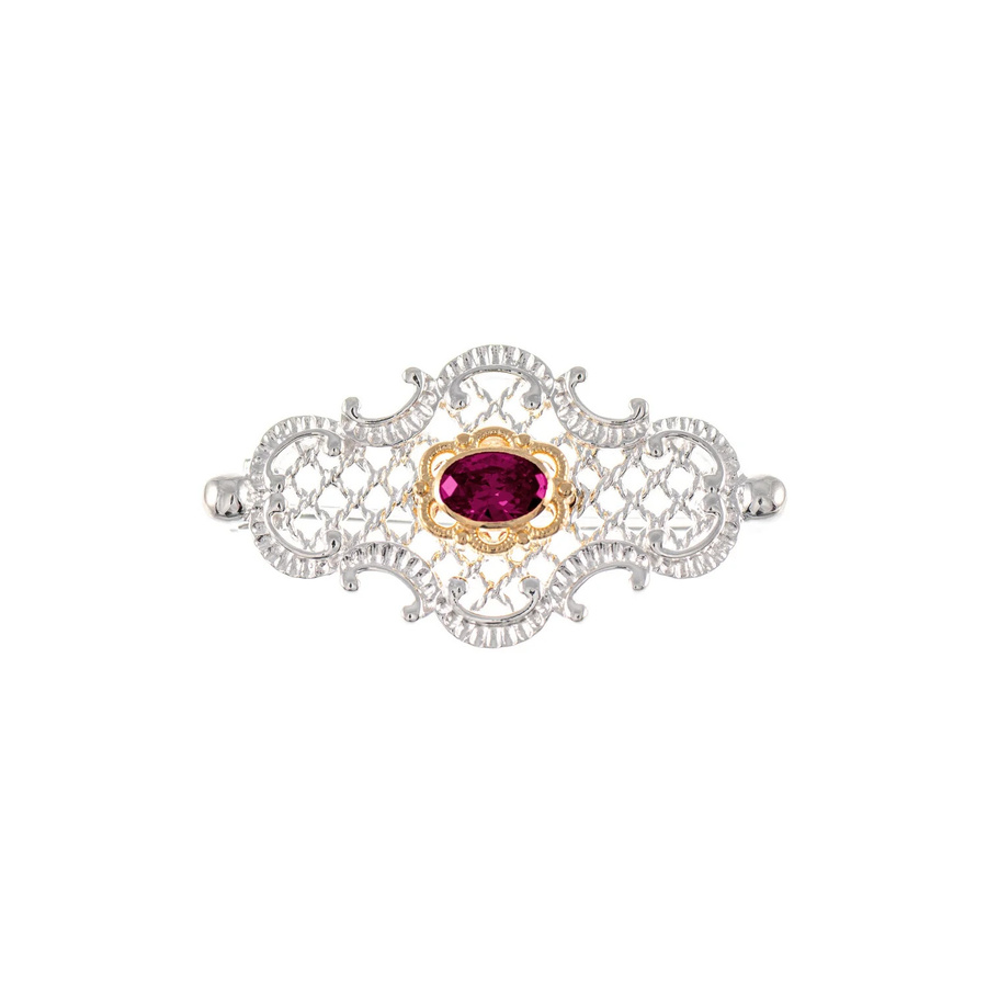 Brosche 925 Silber, teilvergoldet, Zirkonia, Damen, beere - Bild 1