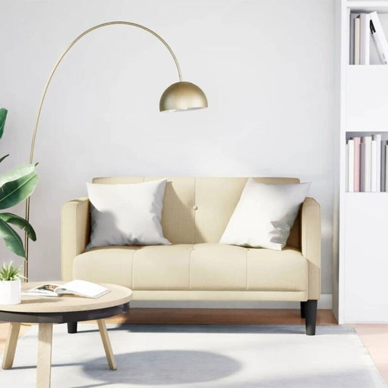 vidaxl 2-Sitzer-Sofa in Beige aus Stoff mit modernem Design, Breite: 124 cm, Höhe: 74,5 cm, Tiefe: 67 cm - Bild 1