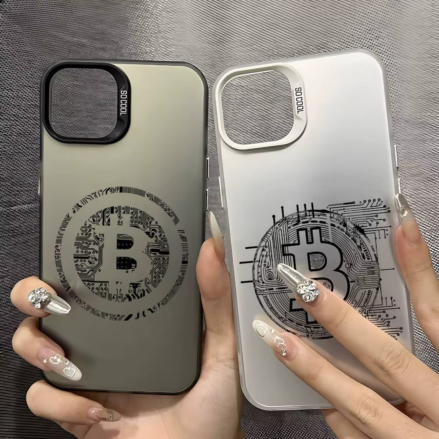 BTC Bitcoin Handyhülle Aurora Laser stoßfest für iPhone 16 15 14 13 12 11 Pro Max Plus mehrfarbig - Bild 2