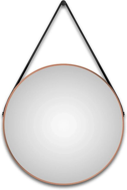 TALOS Wandspiegel rund aus Aluminium in Braun mit Durchmesser 80 cm - Bild 1