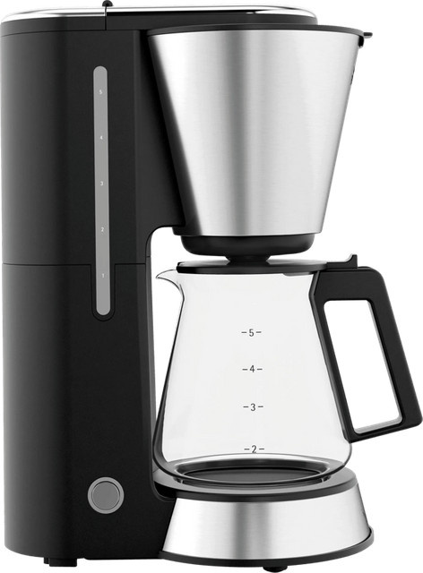 WMF KÜCHENminis Wasserkocher mit Glaskanne in Schwarz und Silber mit Edelstahl und Glas - Bild 1