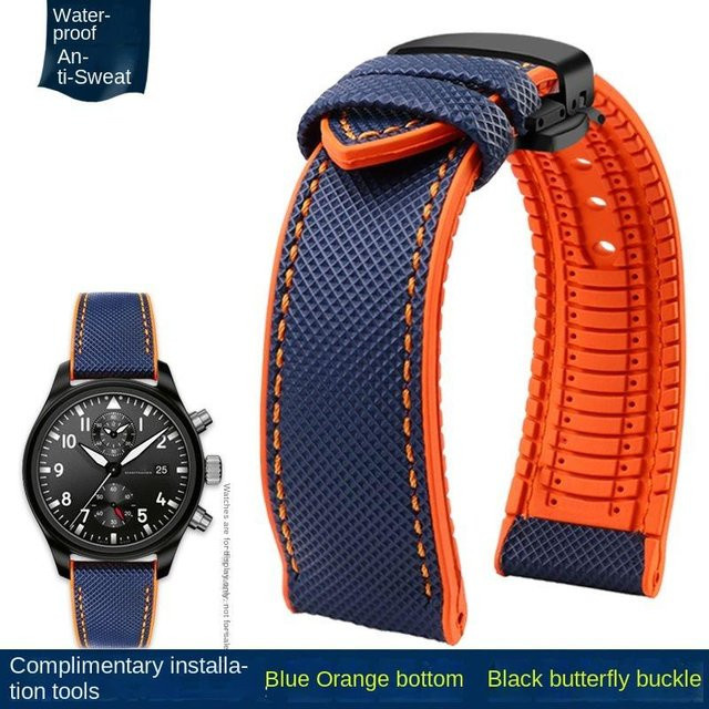 Uhrenarmband Nylon, Kautschuk, red, Herren - Bild 1