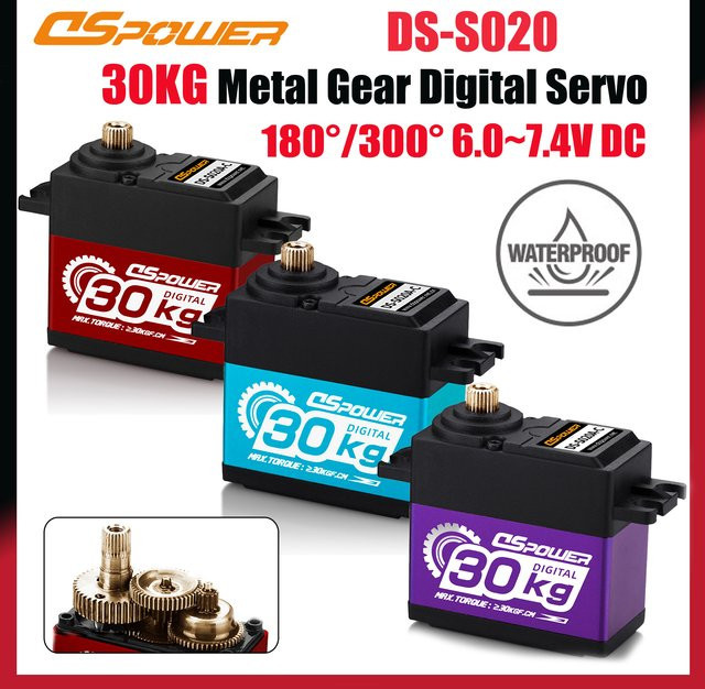DSPOWER Digitales Servo-Metallgetriebe, wasserdicht, Lila - Bild 1