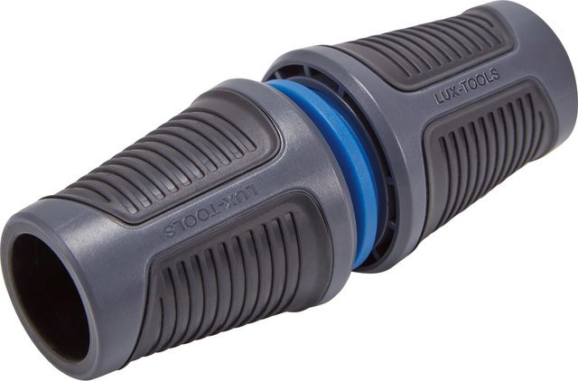 LUX-TOOLS Reparator Schlauchverbinder mit Knickschlauch, 13 mm (1/2 Zoll), Grau, Kunststoff - Bild 1