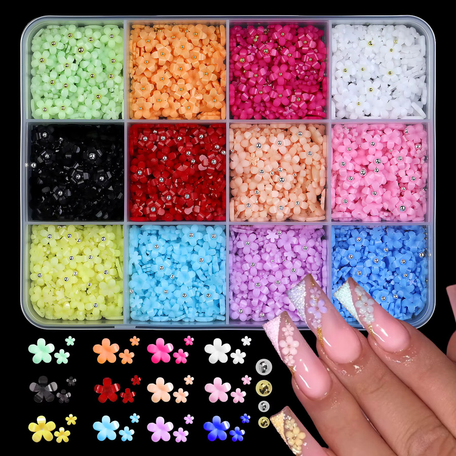 Misscheering Nagelkunst-Charms Set, Harzblumen, Glänzend - Bild 4