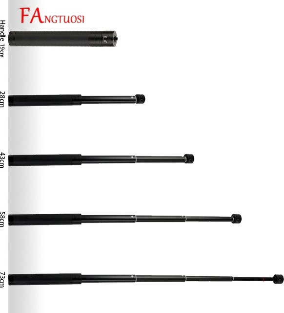 FANGTUOSI Unsichtbarer Selfie Stick in Schwarz für Insta360 X5 X4 X3 sowie GoPro 13 12 und DJI Action 5 4 3 Action Cameras aus Aluminium - Bild 1