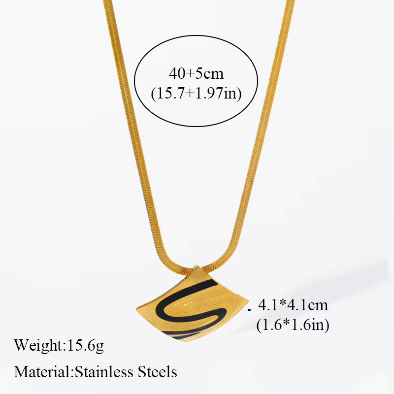 EILIECK Schmuck-Set Halskette, Ohrringe, Edelstahl, Gold, Damen - Bild 2