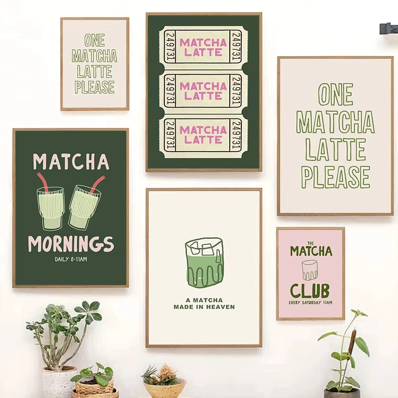 Potdemiel Matcha-Serie Posterdruck in Grün mit abstraktem minimalistischem Design als Wanddekoration aus Papier - Bild 3