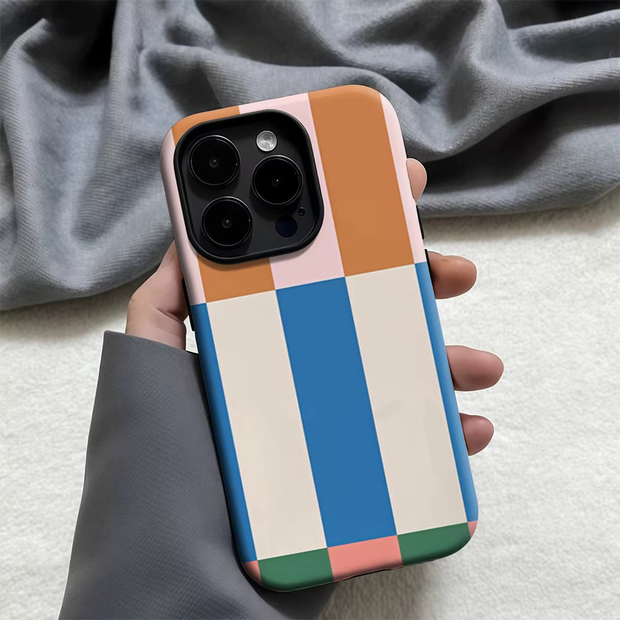 Magnetische iPhone Hülle in Pastellfarben mit Doppelschicht-Design für iPhone 17 16 15 14 Pro Max Plus, Mehrfarbig - Bild 2