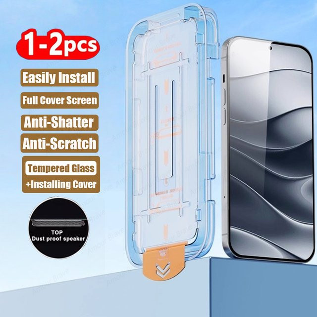 Staubfreier Displayschutz aus gehärtetem Glas für Xiaomi Redmi Note 13 12 11 Pro Plus 4G 5G und Redmi 13C, transparent - Bild 1
