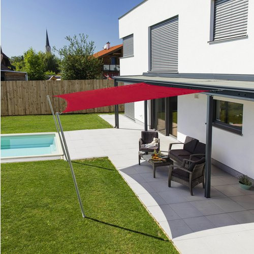 WINDHAGER Sonnensegel quadratisch aus Polyester in Rot, B/B: 500 x 500 cm - Bild 1
