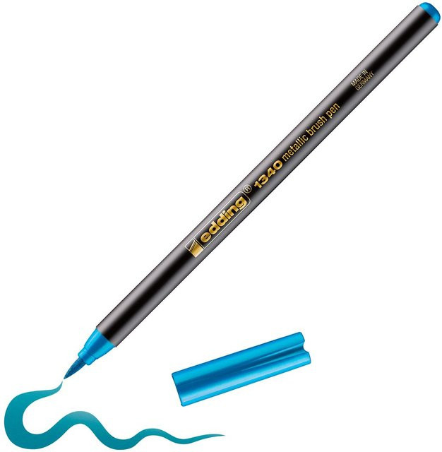 edding 1340 Pinselstift Metallic Blau - Bild 1