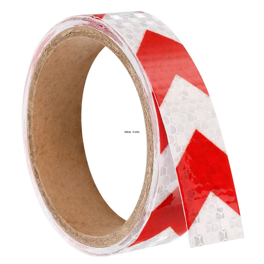 Satop Cinta Reflektorstreifen als selbstklebendes Sicherheitsband in Weiß-Rot, Breite: 2,5 cm, Länge: 5 m - Bild 2