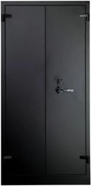PROREGAL Feuerschutzschrank Shark 5 in Schwarz mit 5 verstellbaren Ordernhöhen, H x B x T: 195 x 95 x 55 cm - Bild 1