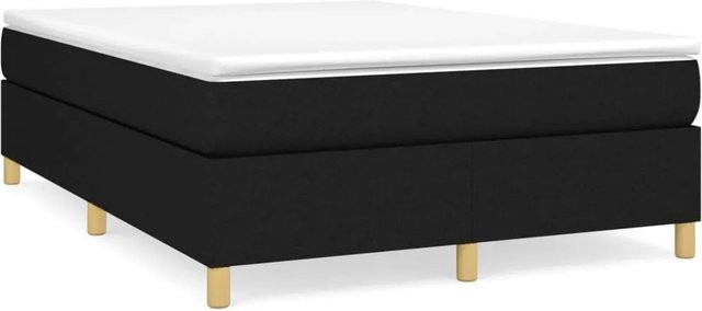 vidaXL Boxspringbett in Schwarz mit Stoffbezug, B/T/H: 140 x 190 x 35 cm - Bild 1