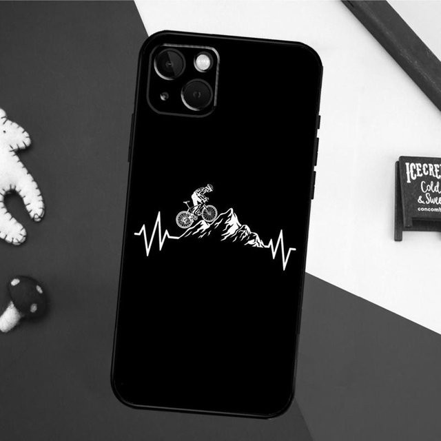 Apple Handyhülle für iPhone 16 15 14 13 12 11 Pro Max Mini XR X 7 8 Plus in Schwarz für MTB Mountainbike Radfahren - Bild 1