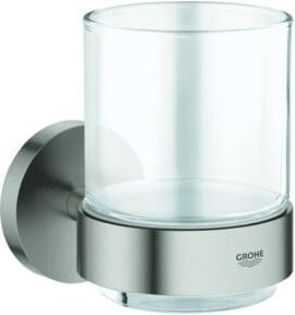 Grohe Essentials Glashalter mit verdeckter Befestigung in Chrom und Supersteel - Bild 1