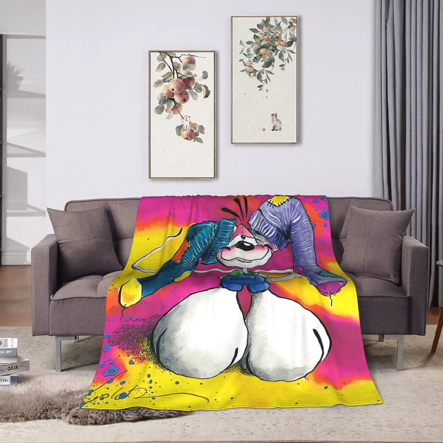 Potdemiel Diddlina Decke mit Cartoon-Muster, weiche Tagesdecke für Winter und Reise, Mehrfarbig - Bild 2
