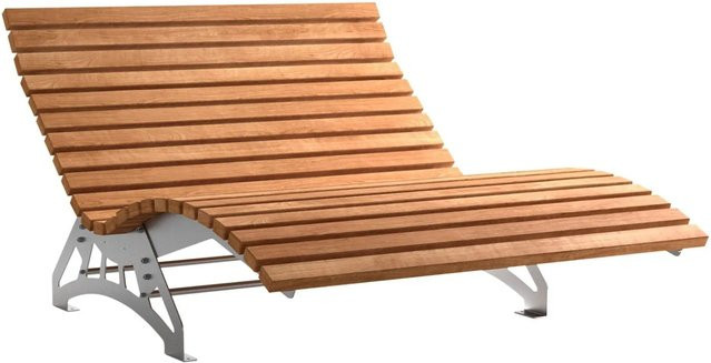 SOTECH Gartenliege LOUNGER Komplett Set aus geschliffenem Edelstahl SS304 und Thermokiefer mit ergonomischer Form - Bild 1