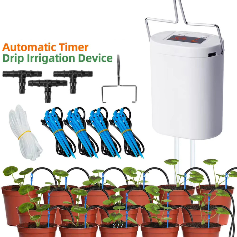 APWIKOGER Automatische Pflanzenbewässerungspumpe mit Timer und 2/8/16 Pumpköpfen in Weiß für Blumen und Pflanzen - Bild 3