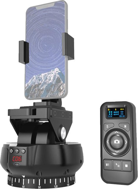 Andoer YT1200 motorisierter 2-Achsen-Panoramakopf mit 360-Grad-Drehung in Schwarz - Bild 1