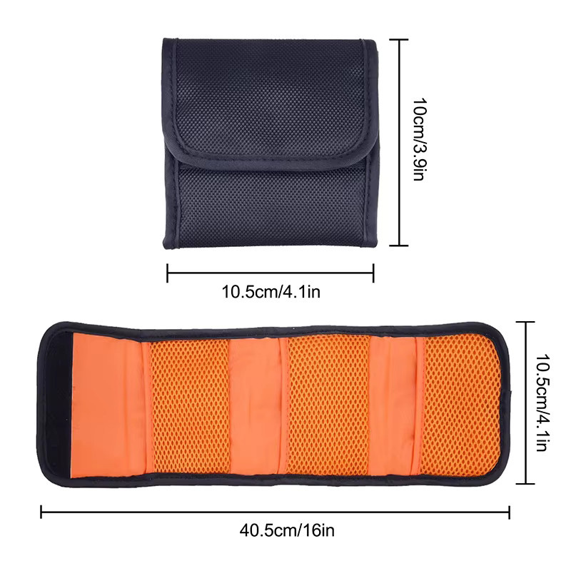 Set aus 3 Schutztaschen für Kameraobjektiv-Filter 82 mm, Brieftasche-Hülle für ND UV CPL Filter, Farbe: Orange - Bild 3