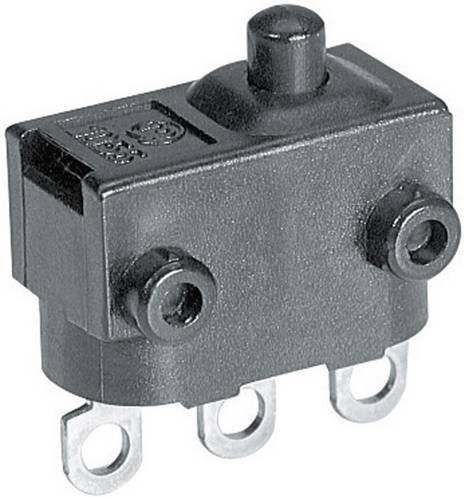 Marquardt Mikroschalter 1056.0351, Schwarz, 24 V/DC 2A, 1 x Ein/(Ein), IP40, tastend - Bild 1