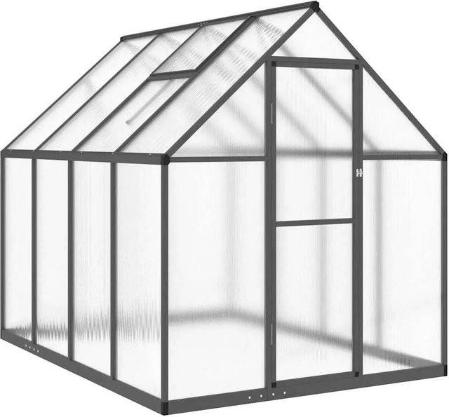 Furnicato Gewächshaus mit Fundamentrahmen aus Aluminium und Polycarbonat in Anthrazit, B/T/H: 224 x 169 x 195 cm - Bild 1