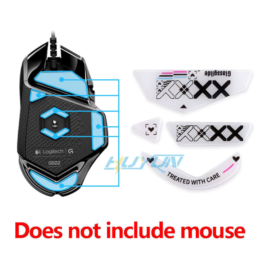 Logitech G502 RGB/HERO Maus Aufkleber mit Mausfüßen aus gehärtetem Glas in Weiß - Bild 3