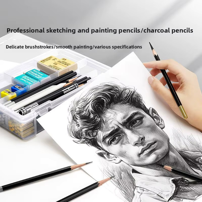 Professionelles Skizzenstift-Set aus Graphit mit 4B, 8B und 2B Bleistiften in Schwarz für Kunststudenten und Profis - Bild 5