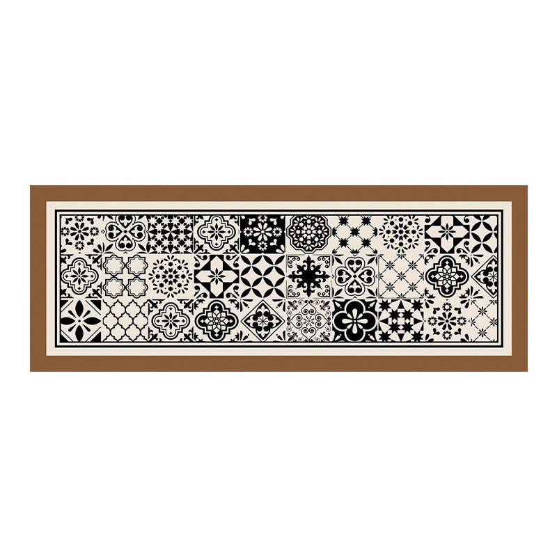 Yiran Furniture Kieselgur Badezimmer Fußmatte mit Blumenmuster, wasserabsorbierend und rutschfest, B/H: 45 x 150 cm, Farben: Schwarz und Kaffee - Bild 1