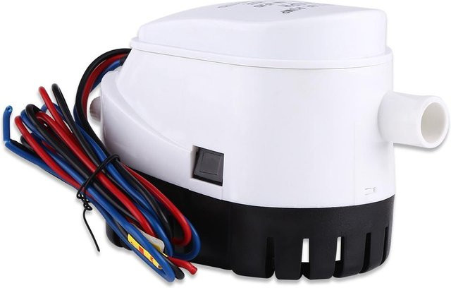 Automatische Tauch-Bilgepumpe mit Schwimmerschalter 12V 750GPH von shoemst in Weiß - Bild 1