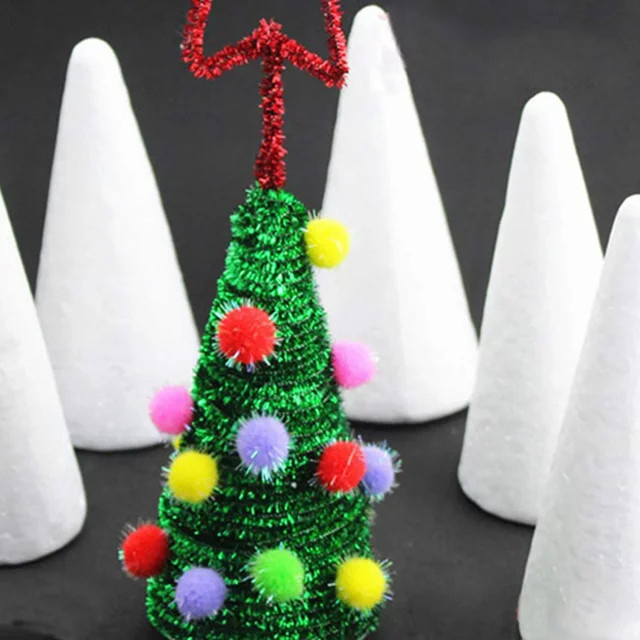 VIBRATITE DIY Schaumkegel in Weiß für Weihnachts- und Party-Dekorationen sowie Kuchen-Topper - Bild 1