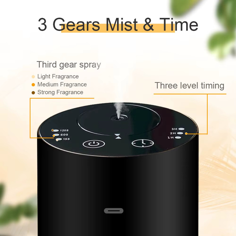 MLK Kabelloser Mini-Aroma-Diffusor Wasserloses USB-Duftgerät für Auto und Zuhause in Grau oder Schwarz - Bild 4