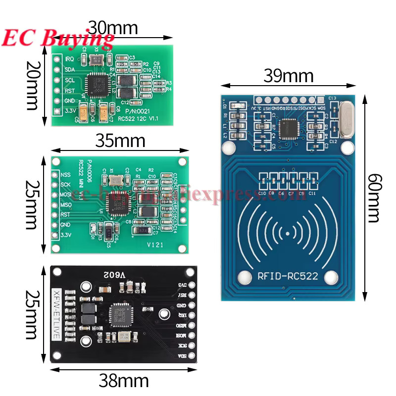 RFID Wireless Modul MFRC-522 RC-522 für Arduino zum Schreiben und Lesen von IC-Karten in Schwarz - Bild 2
