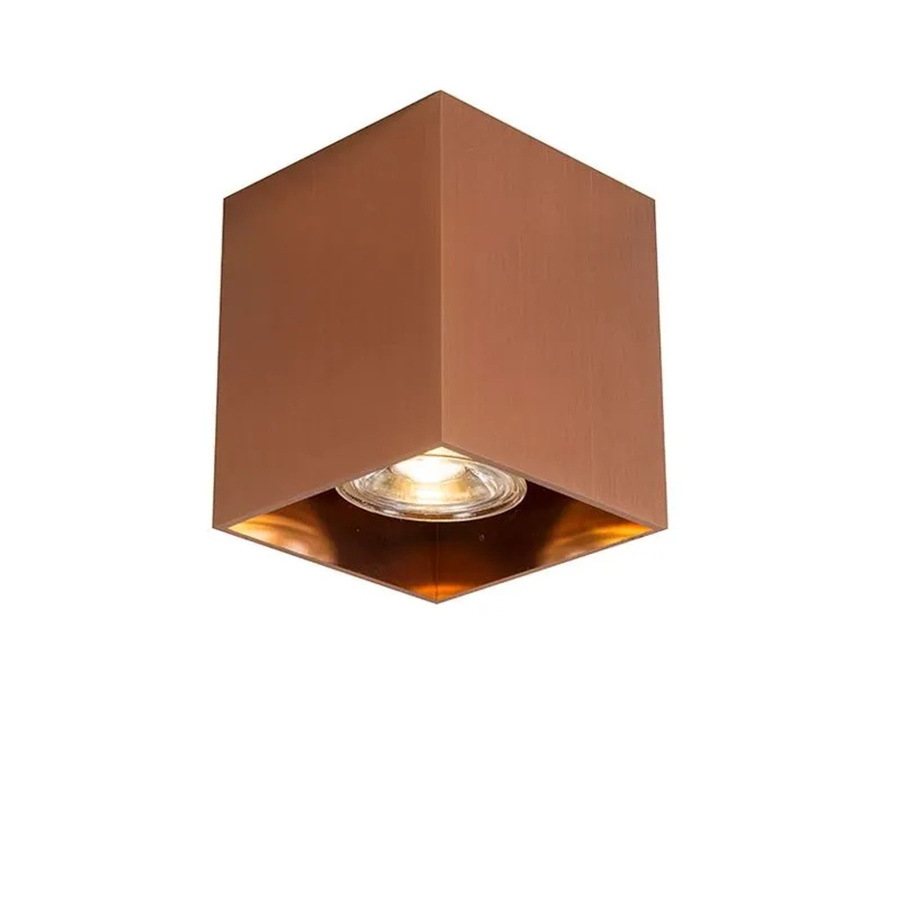 QAZQA Qubo Design-Aufbaustrahler Kupfer aus Aluminium mit GU10 Fassung, dimmbar, Durchmesser: 50 mm - Bild 2