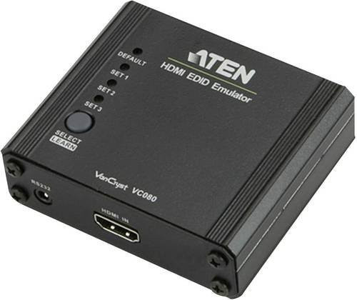 ATEN VC080 HDMI EDID Emulator Schwarz mit 1x HDMI-Buchse und 1x HDMI-Stecker - Bild 1