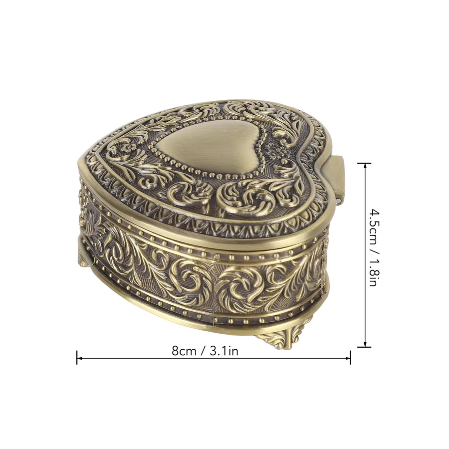 TOPINCN Schmuckschatulle, Herzform, Legierung, 8 x 8 x 4,5 cm - Bild 5