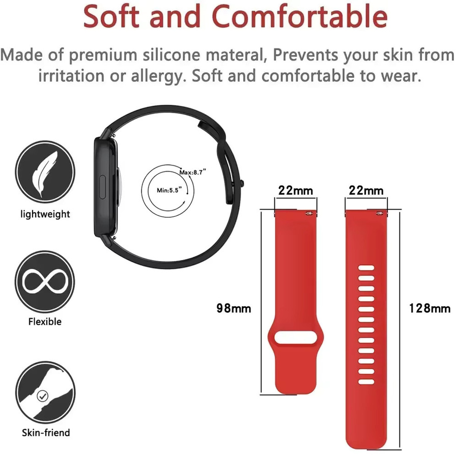 HOCO Uhrenarmband Silikon, 22 mm, Schwarz, Kinder - Bild 4
