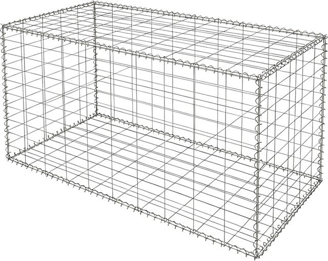 Relaxdays Gabione aus verzinktem Stahl in Silber, H x B x T: 100 x 50 x 50 cm - Bild 1